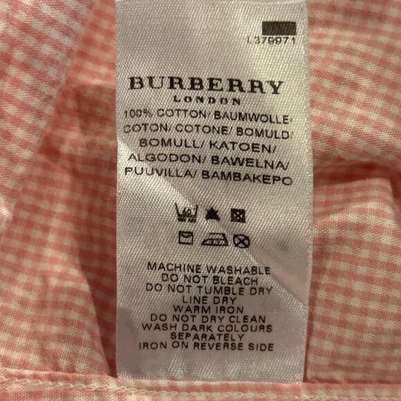 Burberry London Pink & White Mens 2XL Shirt Button Up Front Pocket - Picture 6 of 6